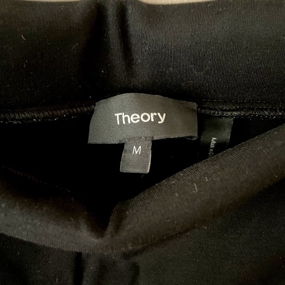 Theory Black Shawn Luxe Ponte Leggings Slim Ankle Pants Size M